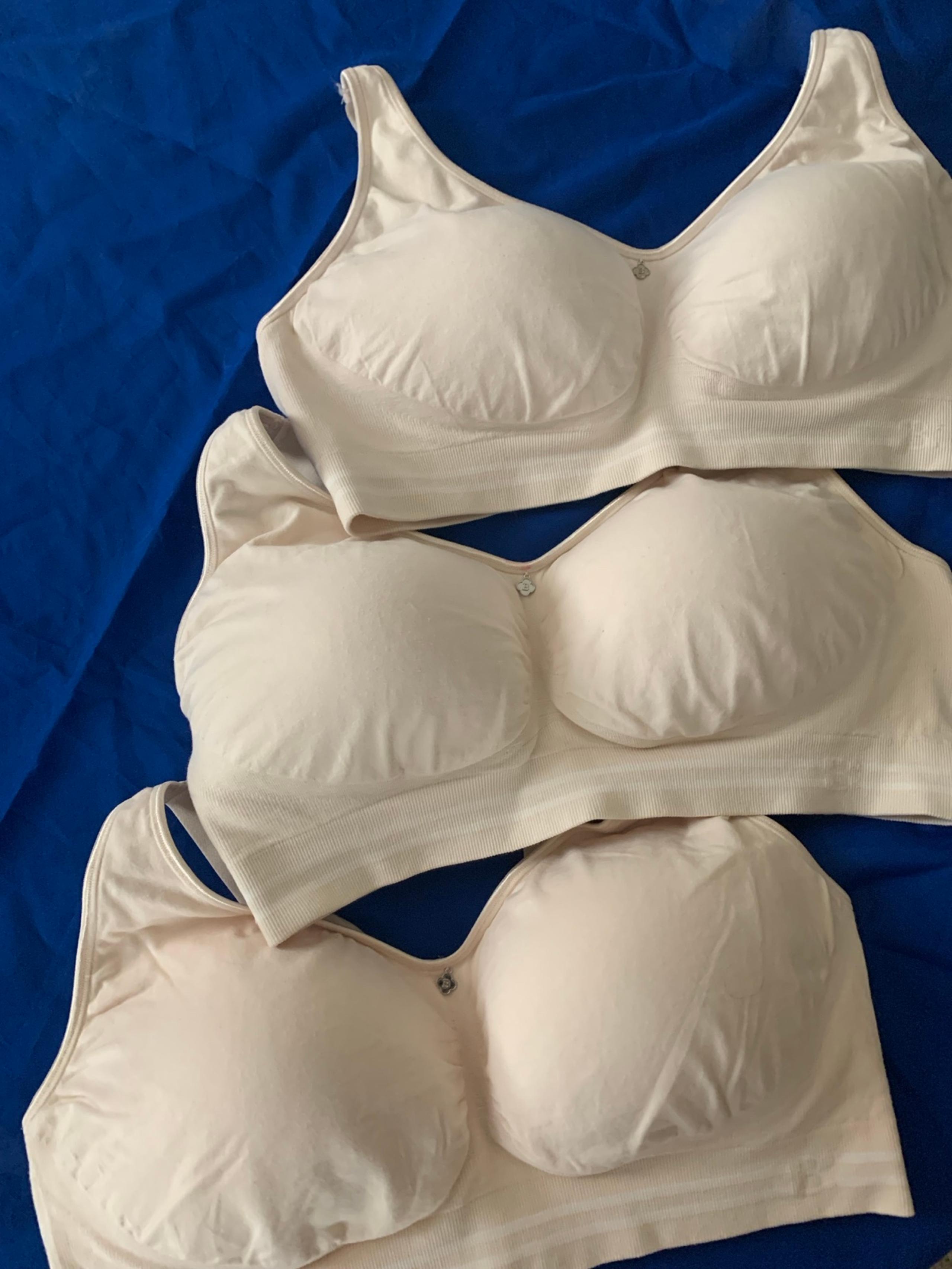 Three BREEZIES Bras in Nude Size 1X Inserts are Easily Removed Sweet “B” Charm