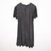 Laurence Kazar Vintage Black Beaded Sequin Party Dress Short Sleeve Silk Size L