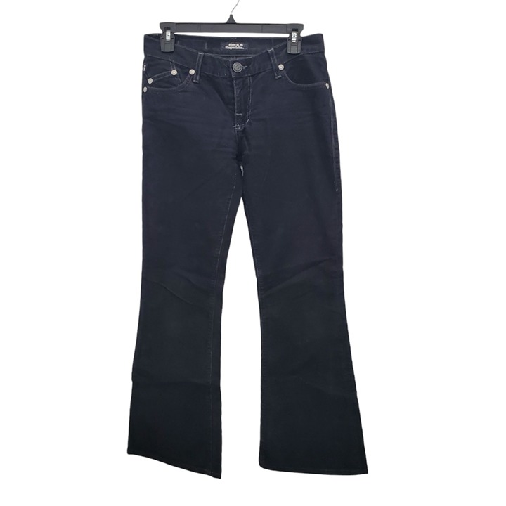 Rock & Republic Roth Womens Vintage Black Corduroy Gem Pocket Flare Pants USA 27