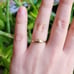 Handmade Solid 14K Gold Dainty Drop Baguette Ring, size 5.5