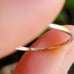 Handmade Solid 14K Gold Dainty Drop Baguette Ring, size 5.5