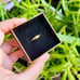 Handmade Solid 14K Gold Dainty Drop Baguette Ring, size 5.5