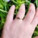 Handmade Solid 14K Gold Dainty Drop Baguette Ring, size 5.5