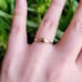 Handmade Solid 14K Gold Dainty Drop Baguette Ring, size 5.5