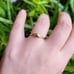 Handmade Solid 14K Gold Dainty Drop Baguette Ring, size 5.5