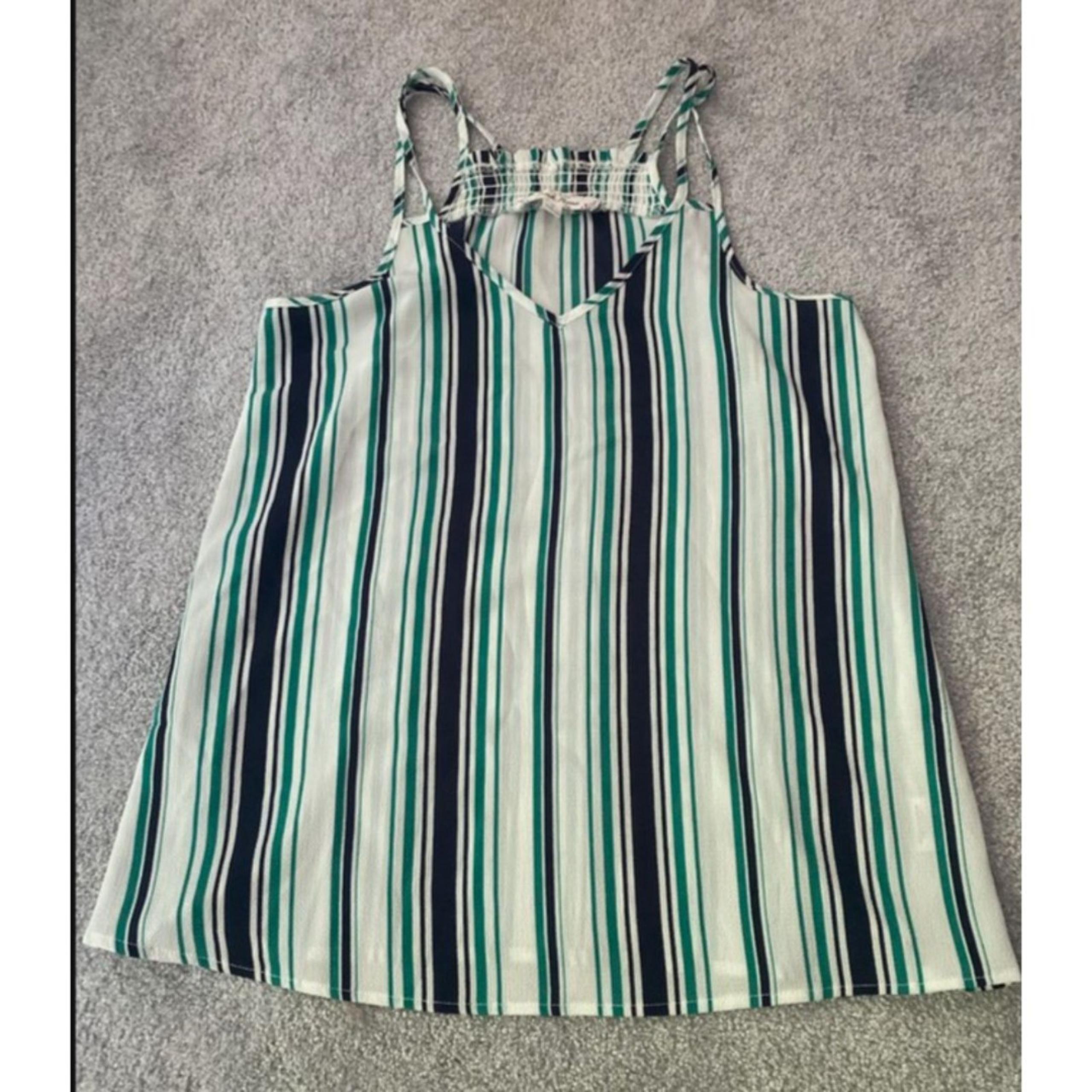 Rare & HTF Size S Pink Rose Vintage Nautical White Camisole Navy Green stripe