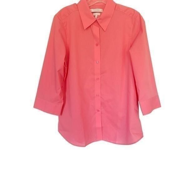 FOXCROFT For Appleseed’s Wrinkle free 3/4 Sleeve Button Down Shirt Sz 12