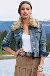 New - Women’s Denim Fur Jacket