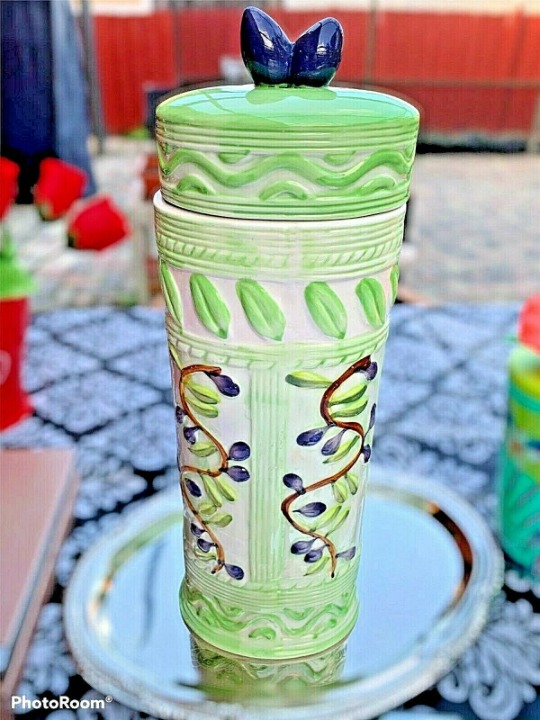 Embossed Handpainted Pasta Jar