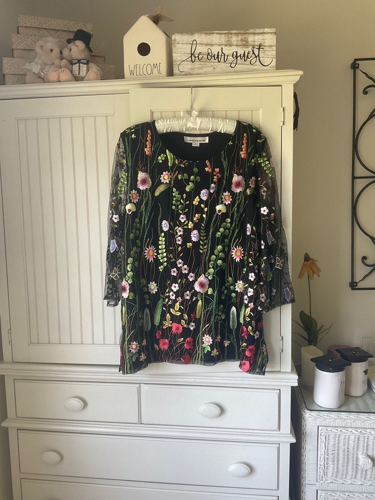 Gorgeous Caroline Rose Embroidered Dressy Tunic Top