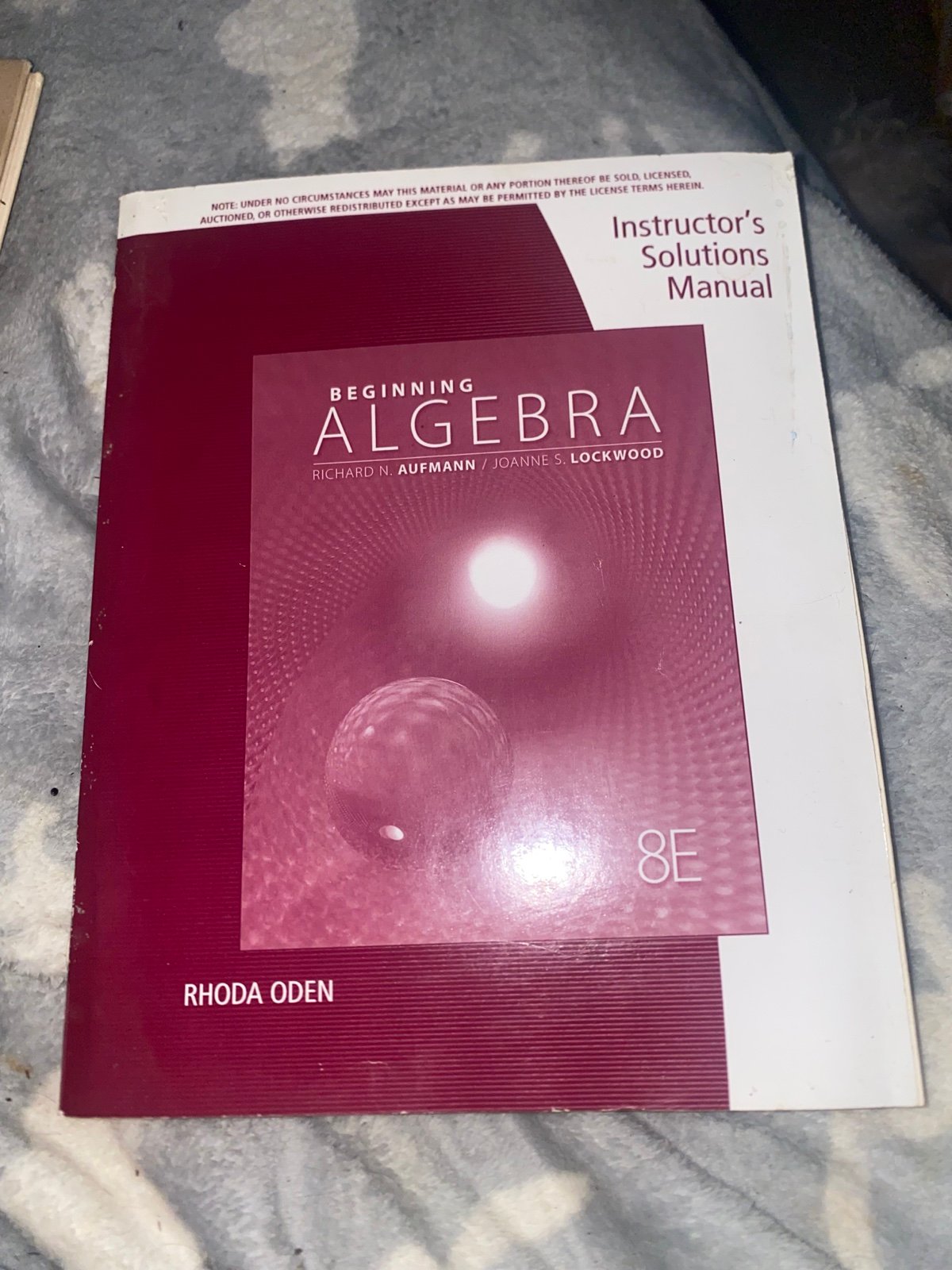 Beginning Algebra, 8th Edition Instructor’s Solutions Editions