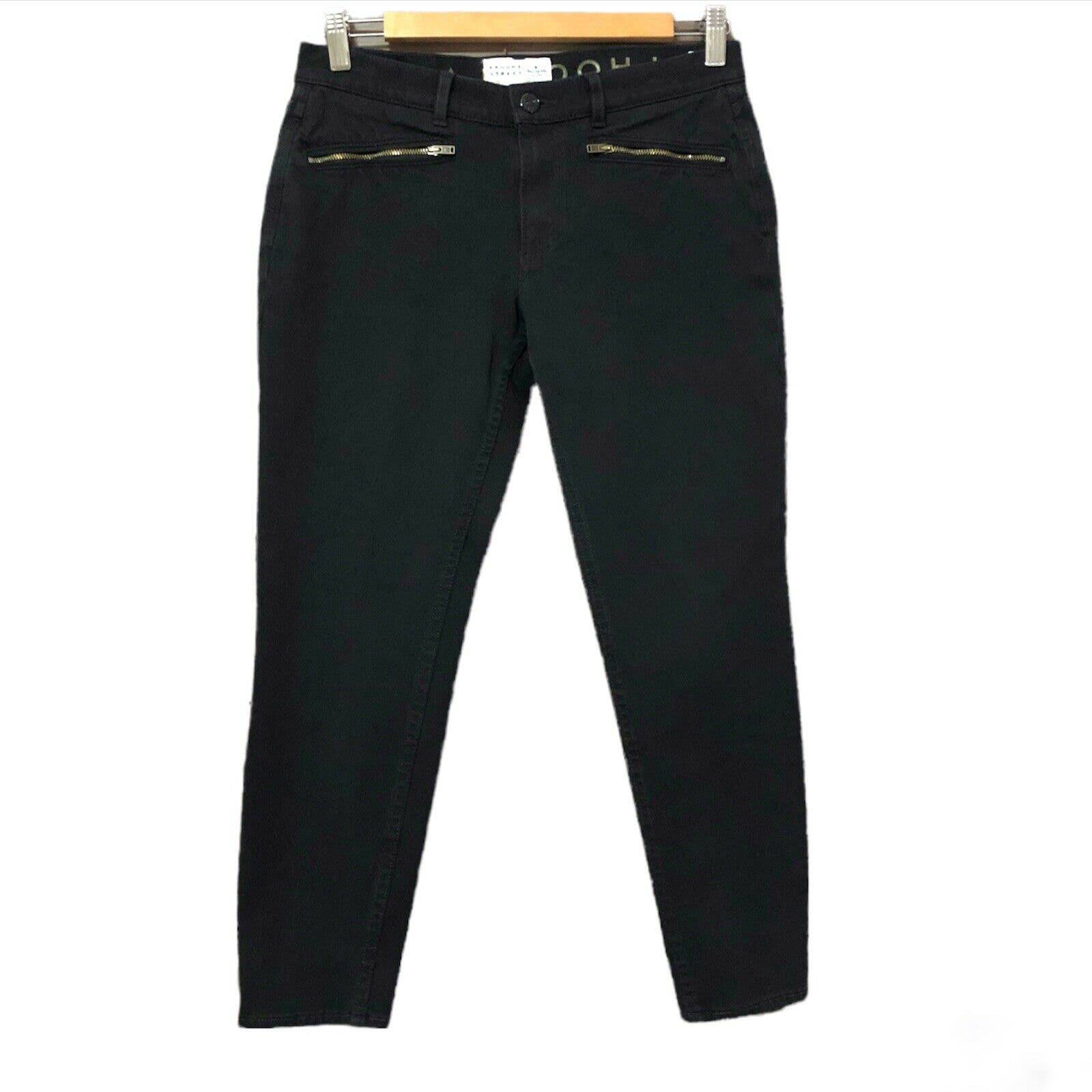Kate Spade Broome Street Ooh La La Jeans Black Gray Zip Pocket Ankle Cropped 27