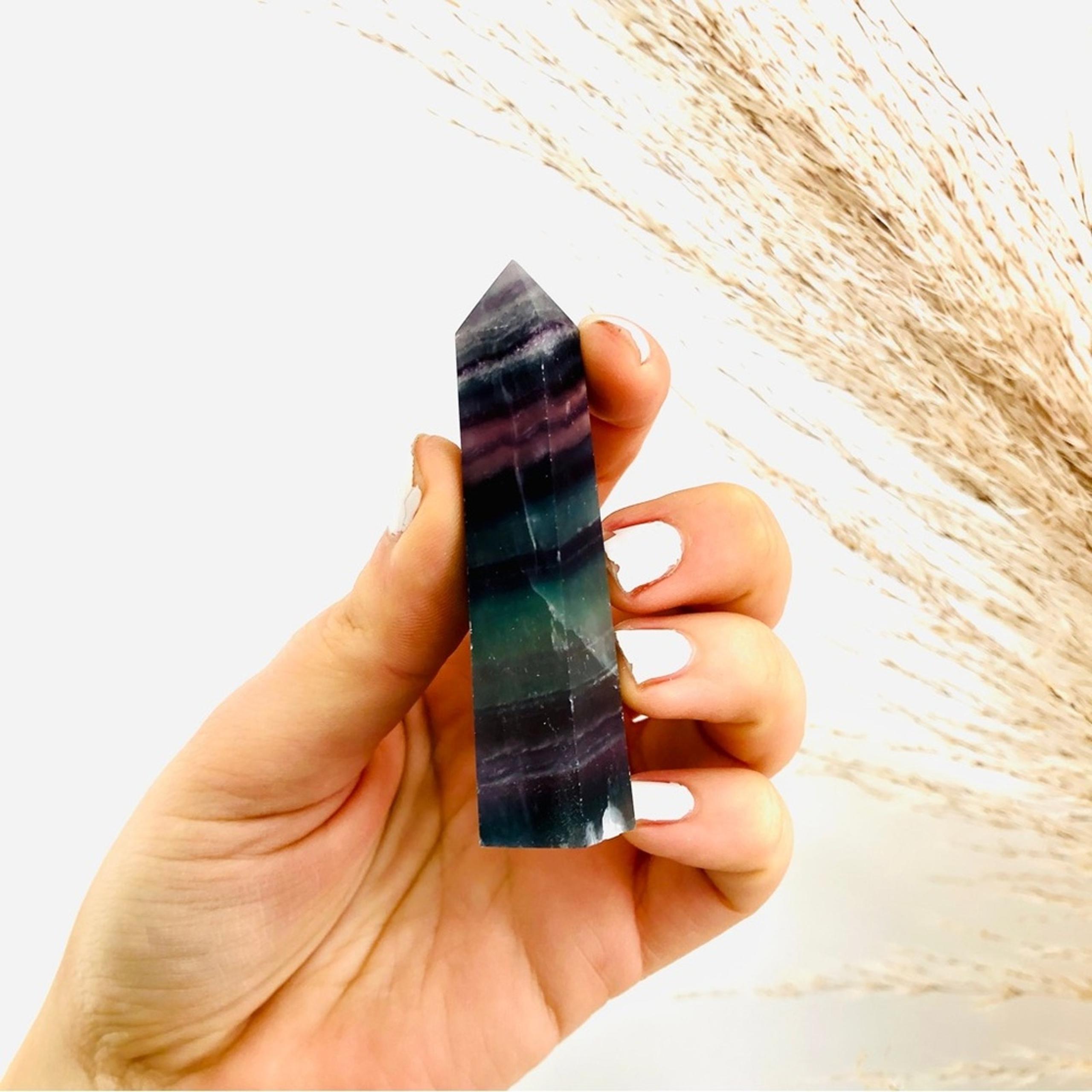 Fluorite Polished Genuine 3” Crystal Point Boho Gypsy Meditation Yoga Gemstone