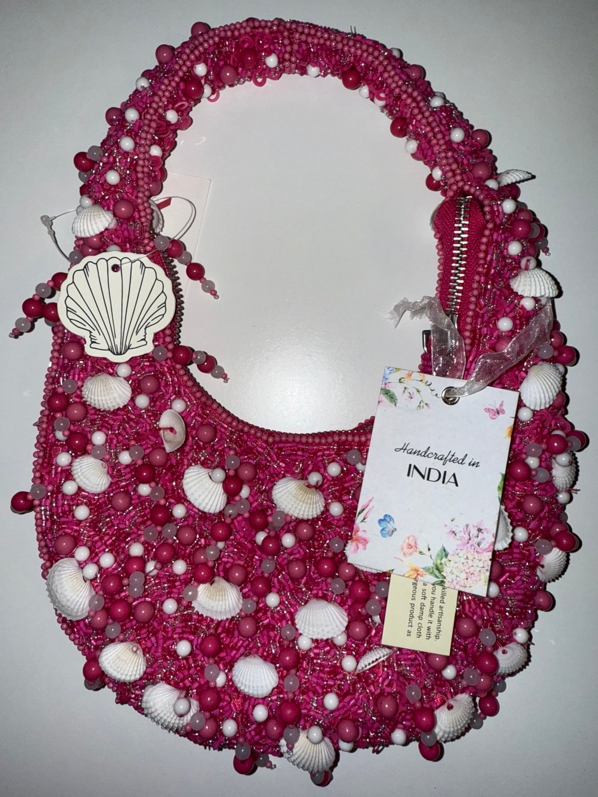Viral seashell beaded bag