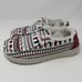 Hey Dude Wendy Women's 9 White Holiday Cheers Christmas Shoes Loafers Fur Lined