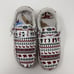Hey Dude Wendy Women's 9 White Holiday Cheers Christmas Shoes Loafers Fur Lined