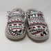 Hey Dude Wendy Women's 9 White Holiday Cheers Christmas Shoes Loafers Fur Lined