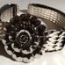 Vintage Western Silver Tone flower Concho 80s Bolo Stretch Belt 16 -27
