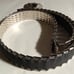 Vintage Western Silver Tone flower Concho 80s Bolo Stretch Belt 16 -27