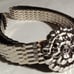 Vintage Western Silver Tone flower Concho 80s Bolo Stretch Belt 16 -27