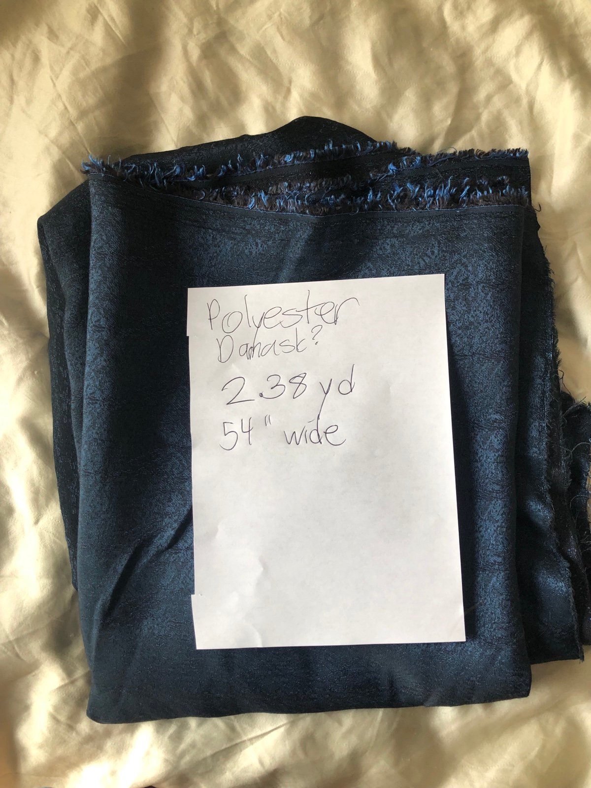 Shimmery Navy blue damask fabric 54 wide