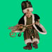 Christmas Elf Decor In Festive Green And Gold Outfit With Staff 22