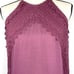 Beautiful Berry Plum Crochet Lace High Neck Halter Tunic Top Women's Size Medium
