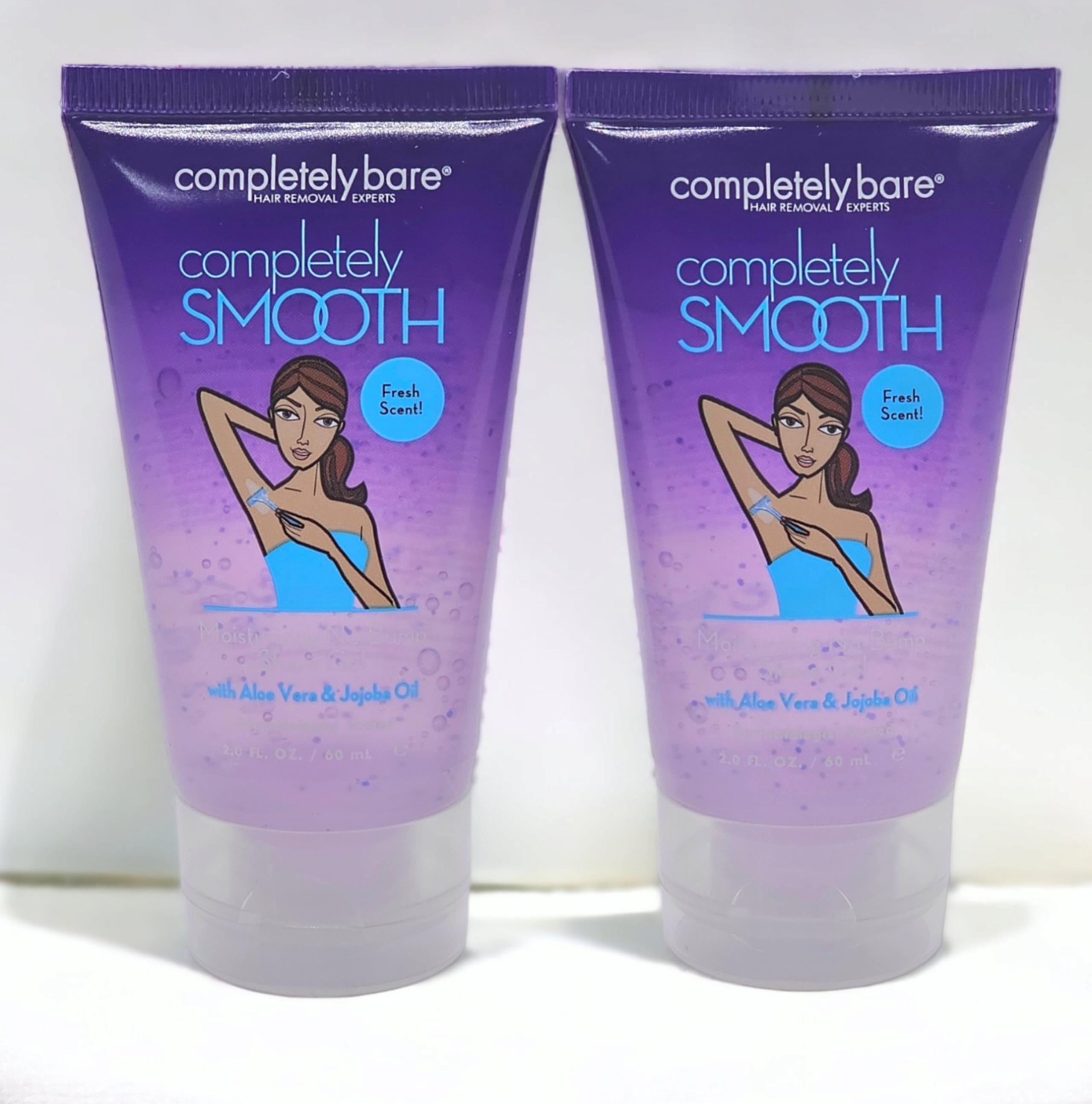 2x Completely Bare Moisturizing No-Bump Shave Gel Fresh Scent Travel Size 2 oz