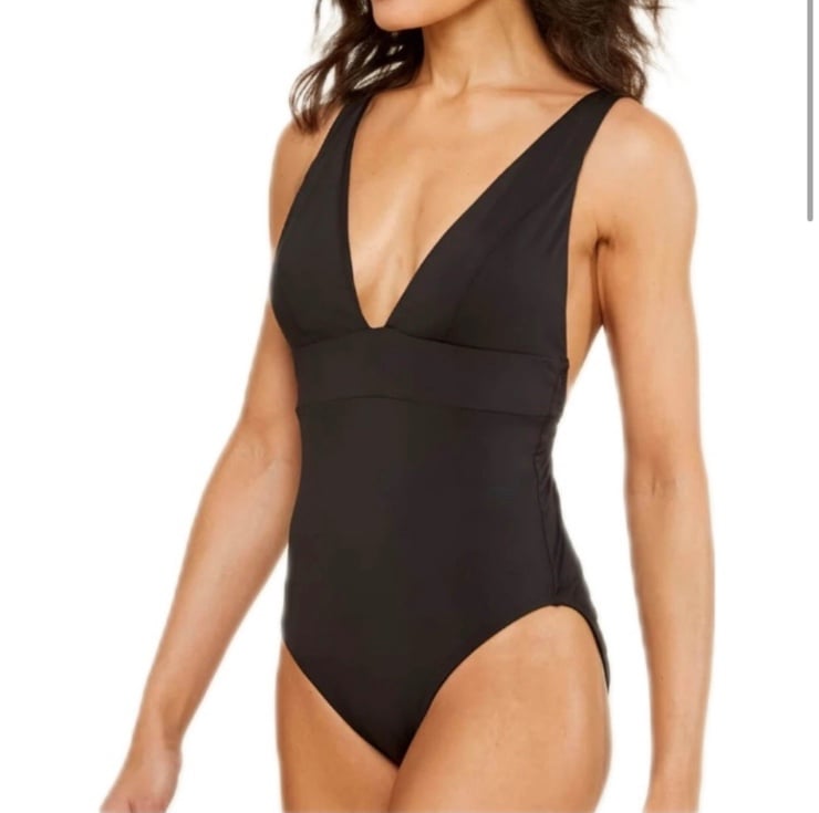 Andie swim The Sardinia Black LONG TORSO one piece swimsuit size M NWT