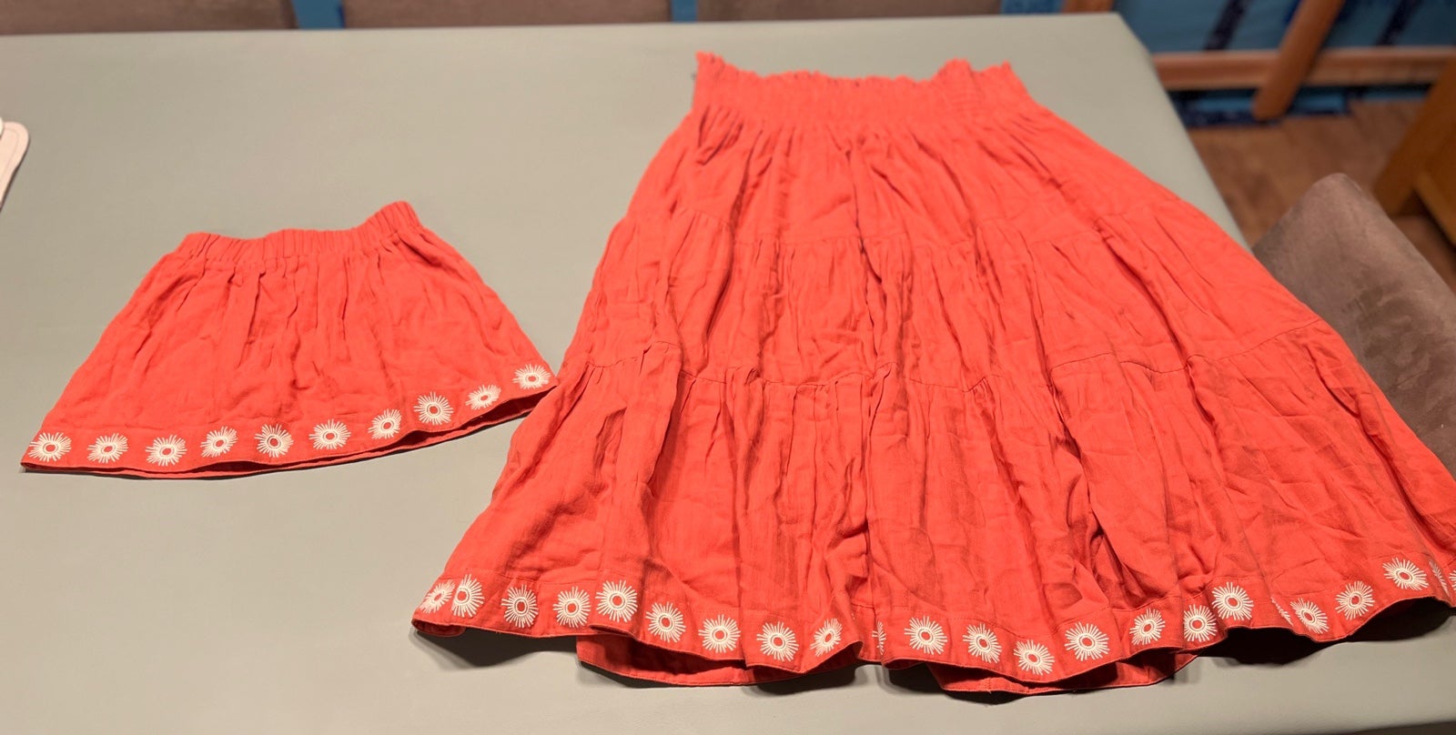 Kate Quinn Organics Gauze Embroidered Mango Sun Mommy-and-Me Matching Skirts