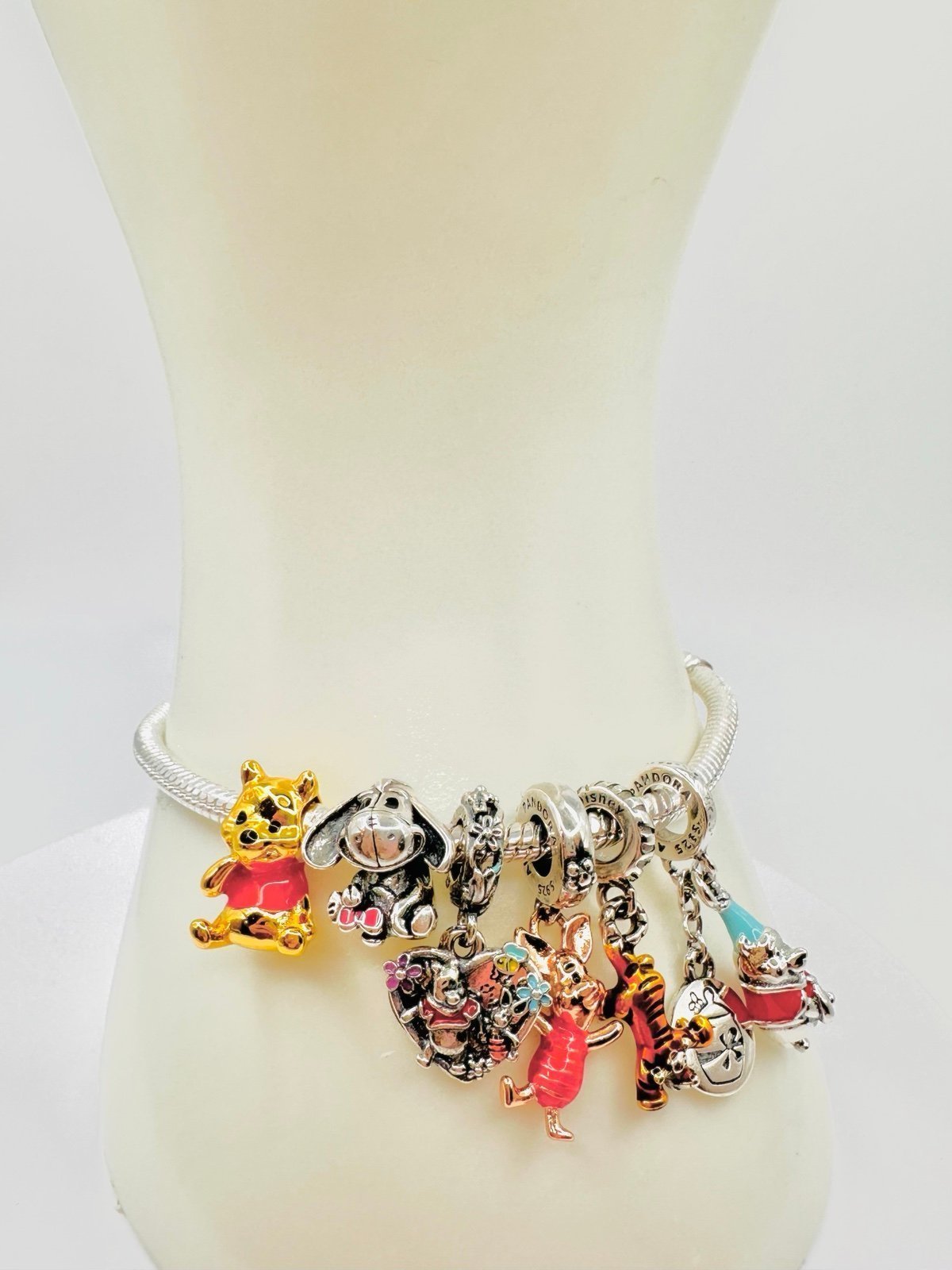 Pandora Disney Winnie The Pooh S925 Complete Set and Mom Charm