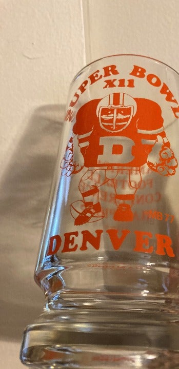 Denver Broncos Vintage Glasses NFL 1977 Western Division Champions Super Bowl XI