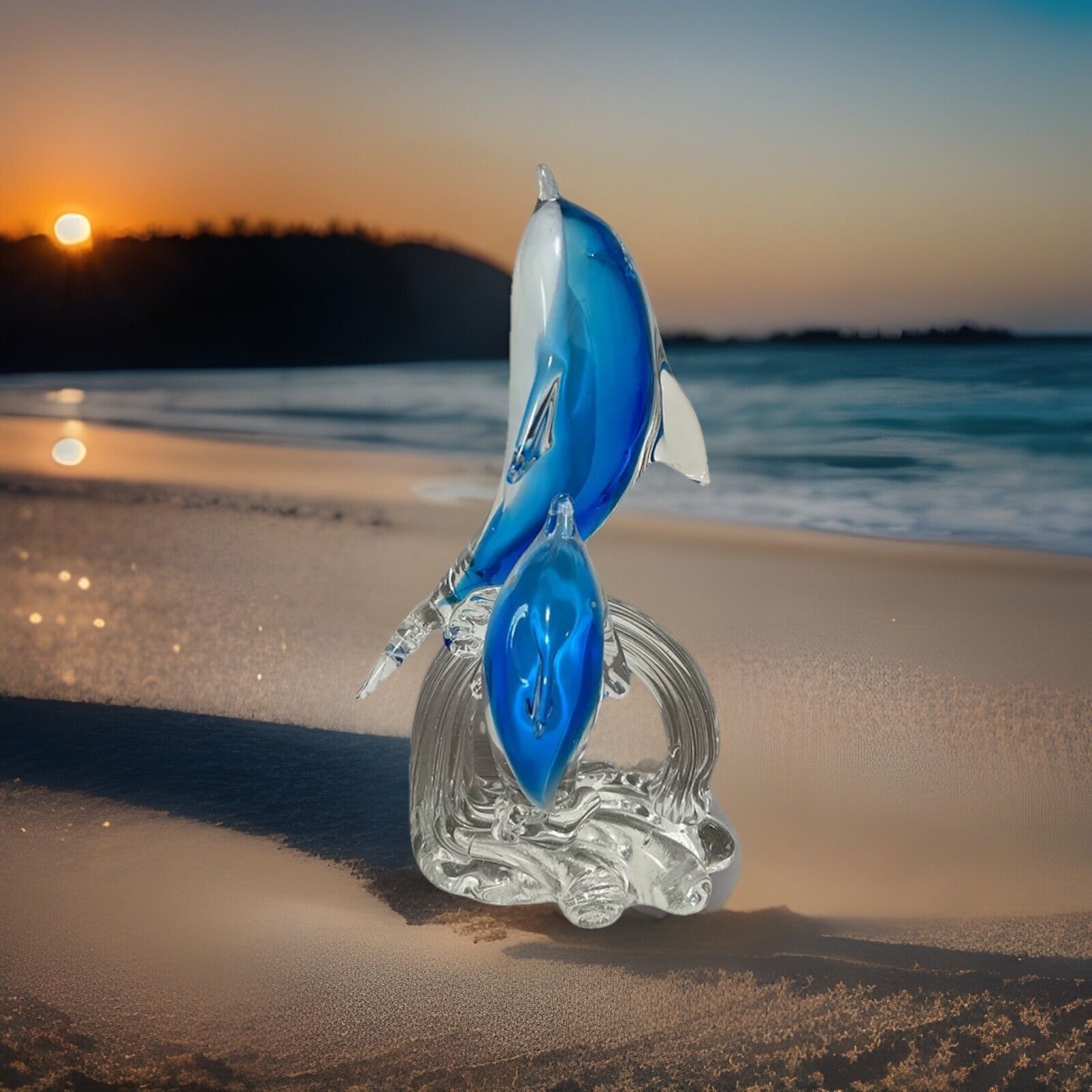 Beautiful Dolphin Art Glass