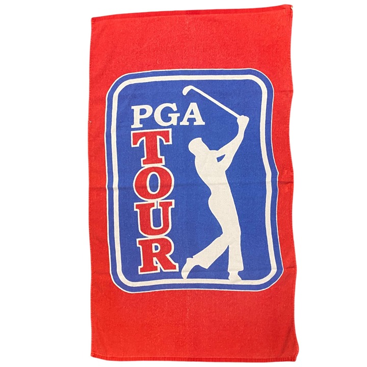 Vintage McArthur PGA Tour Red Blue Bath Towel 50 x29 Cotton Full Size