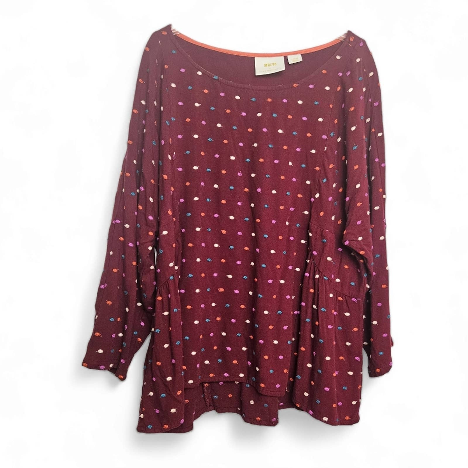 Maeve by Anthropologie Women's Polka Dot Embroidered Sweater Size L