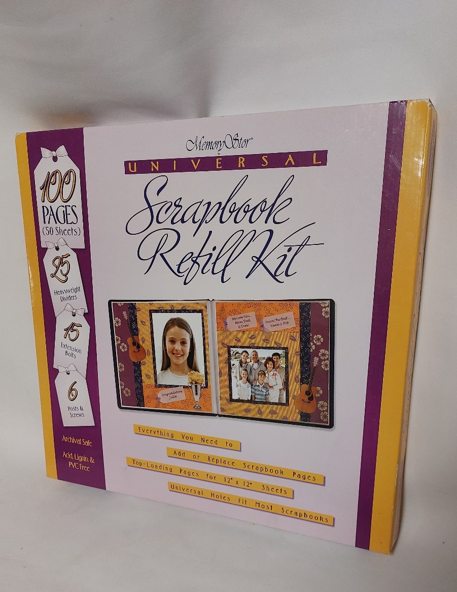 Memory Stor Universal Scrapbook Refill Kit Archival 12 x12 100 Pgs/50 Sheet NEW