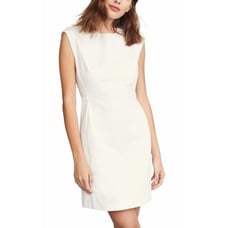 Theory Structured Fitted Sheath Dress in White Sea Salt MSRP 395