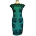 TADASHI SHOJI Green & Black Lace Dress