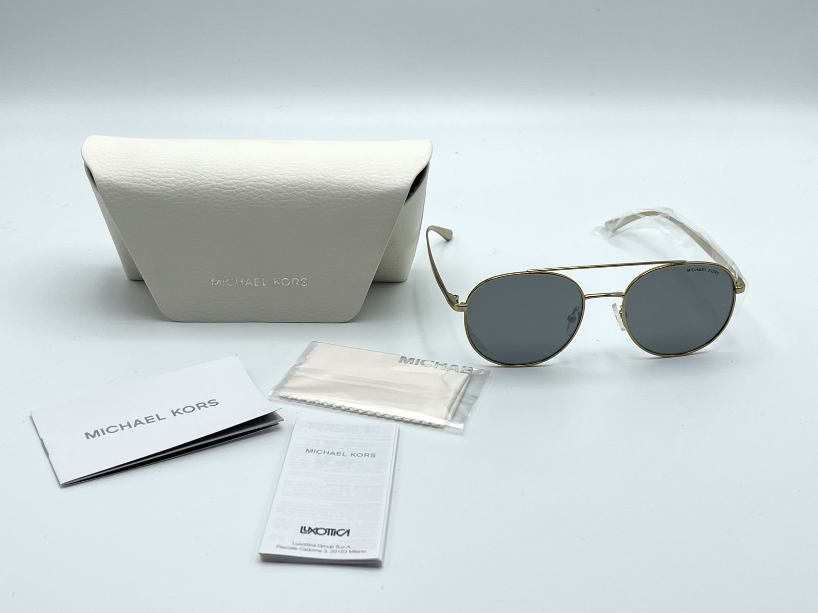 Michael Kors MK1021 Gold Tone Aviator Sunglasses