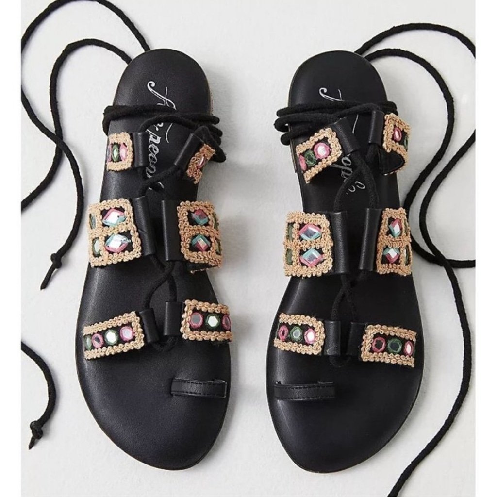 FREE PEOPLE Mantra Mirror Sandals / Black