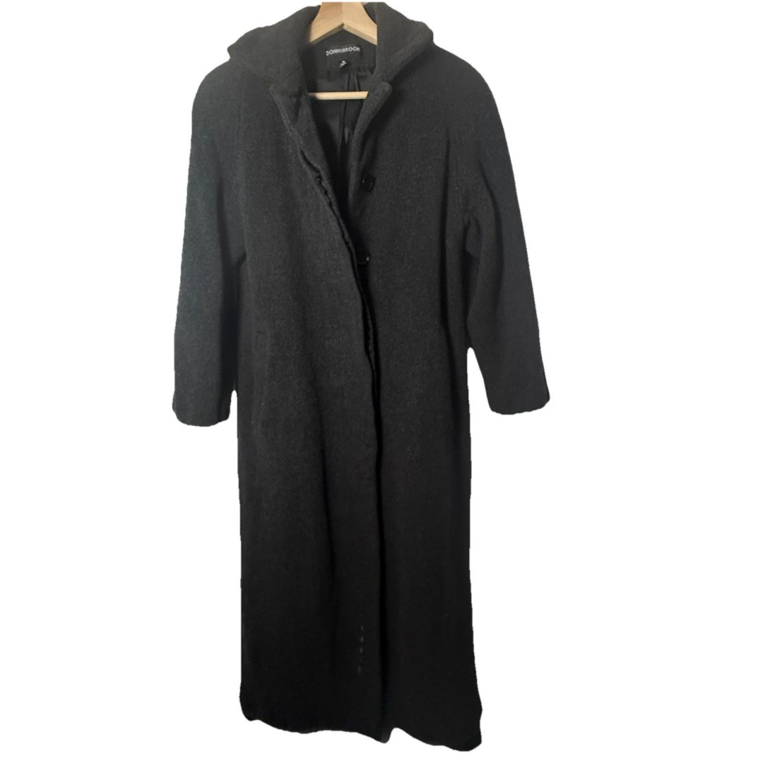 Vintage Donny Brook 100% Wool Long Trench Coat Gray Old Money City Classic 10