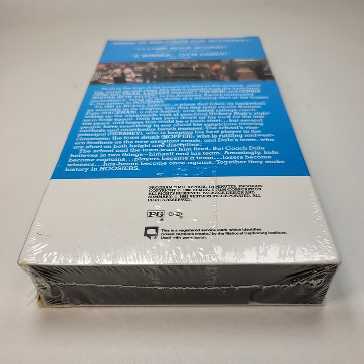 Hoosiers (NEW SEALED VHS, 1988 Vestron Print RARE NO UPC