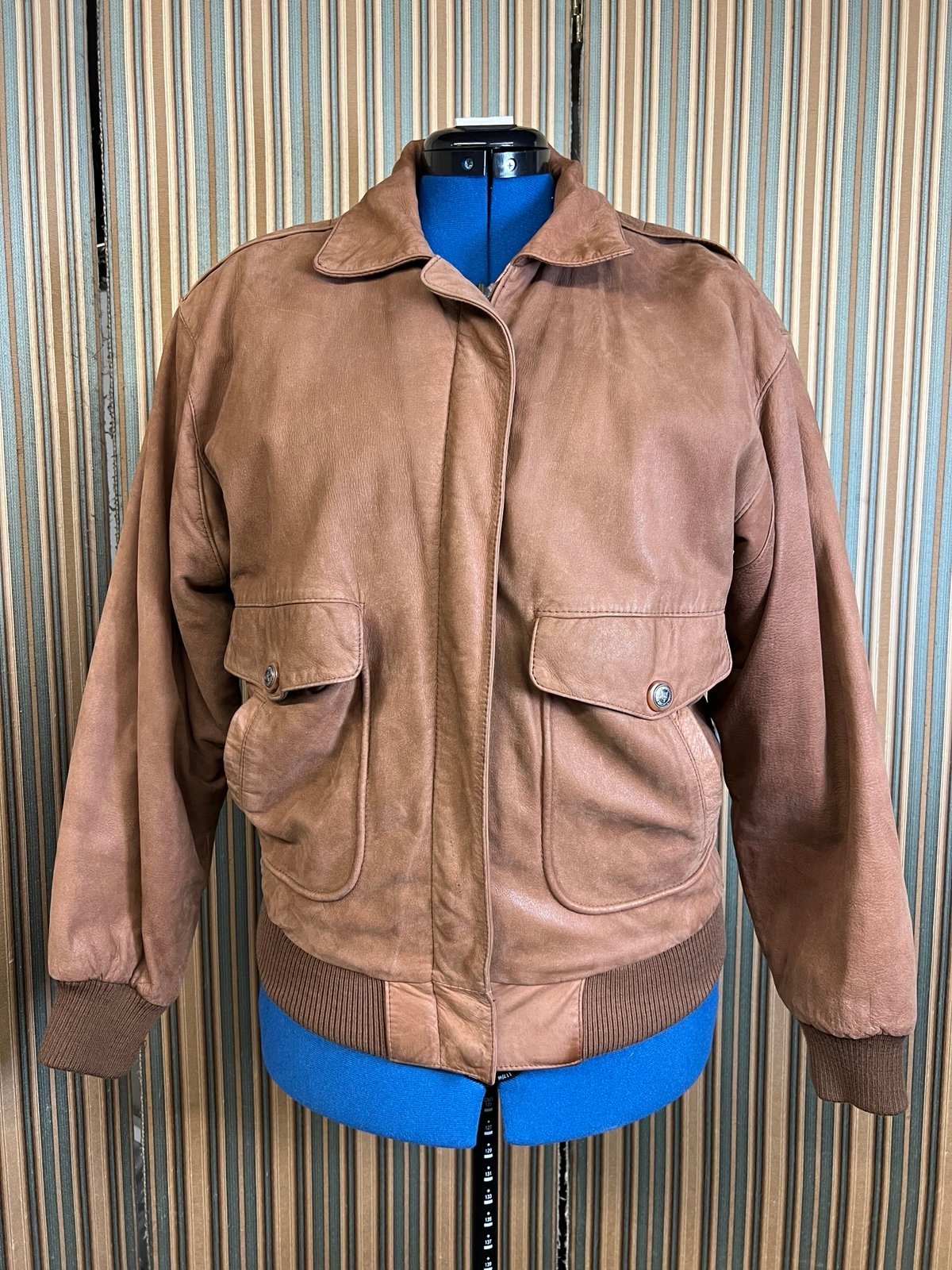 Mixed Blues Vintage Leather Jacket