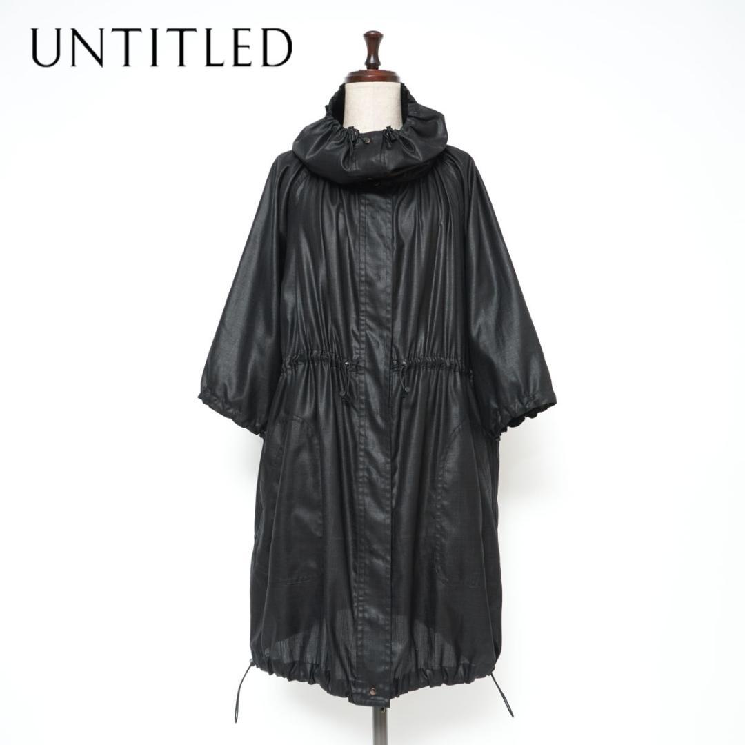 Excellent Condition UNTITLED Water-Repellent Gather Coat Black Size 2*BD1189