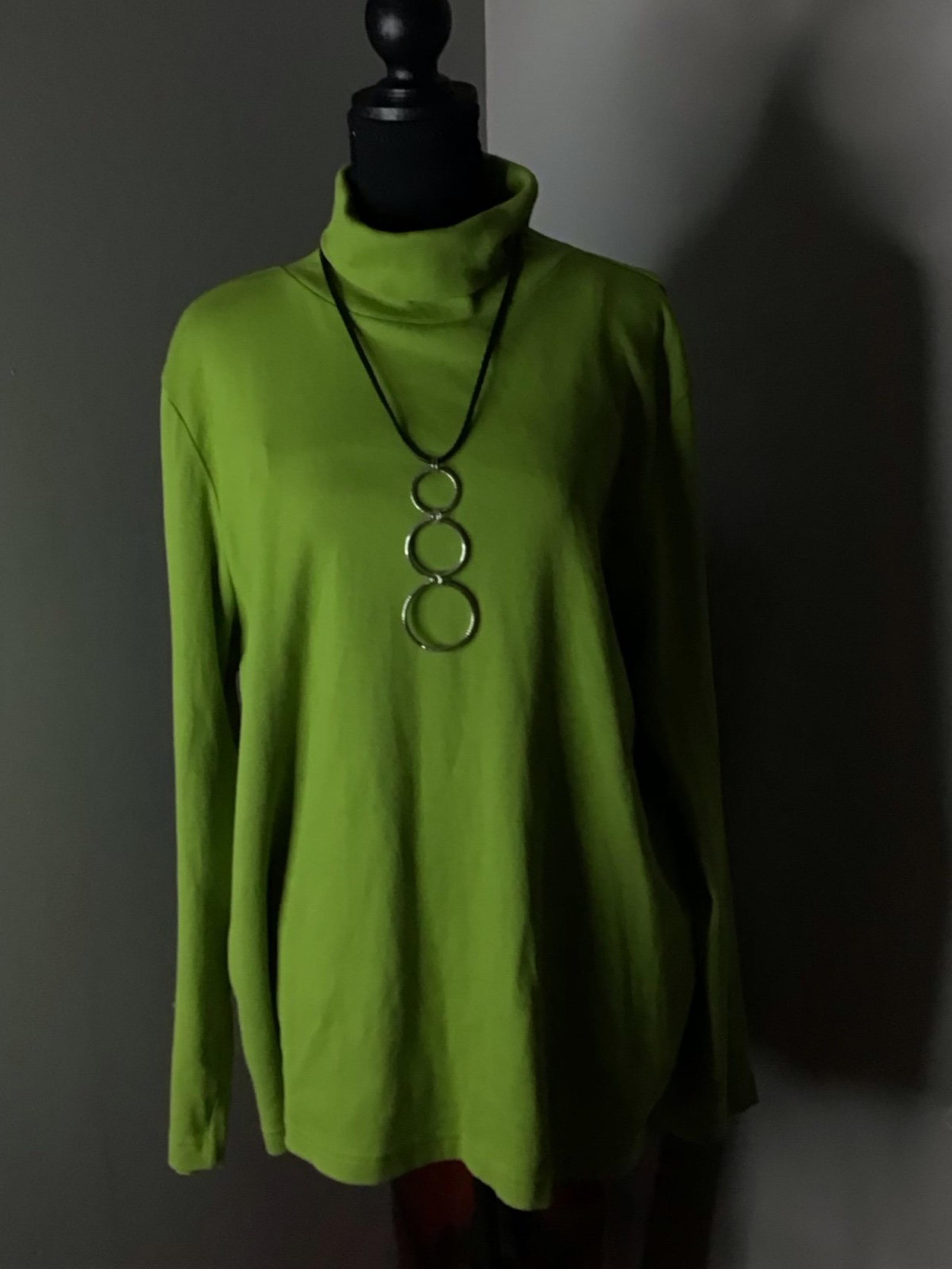 #390.  Lime green turtleneck size 2X