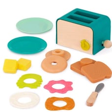 New Pretend FOODS Toaster and Bagel Toppings And Plates Play Set