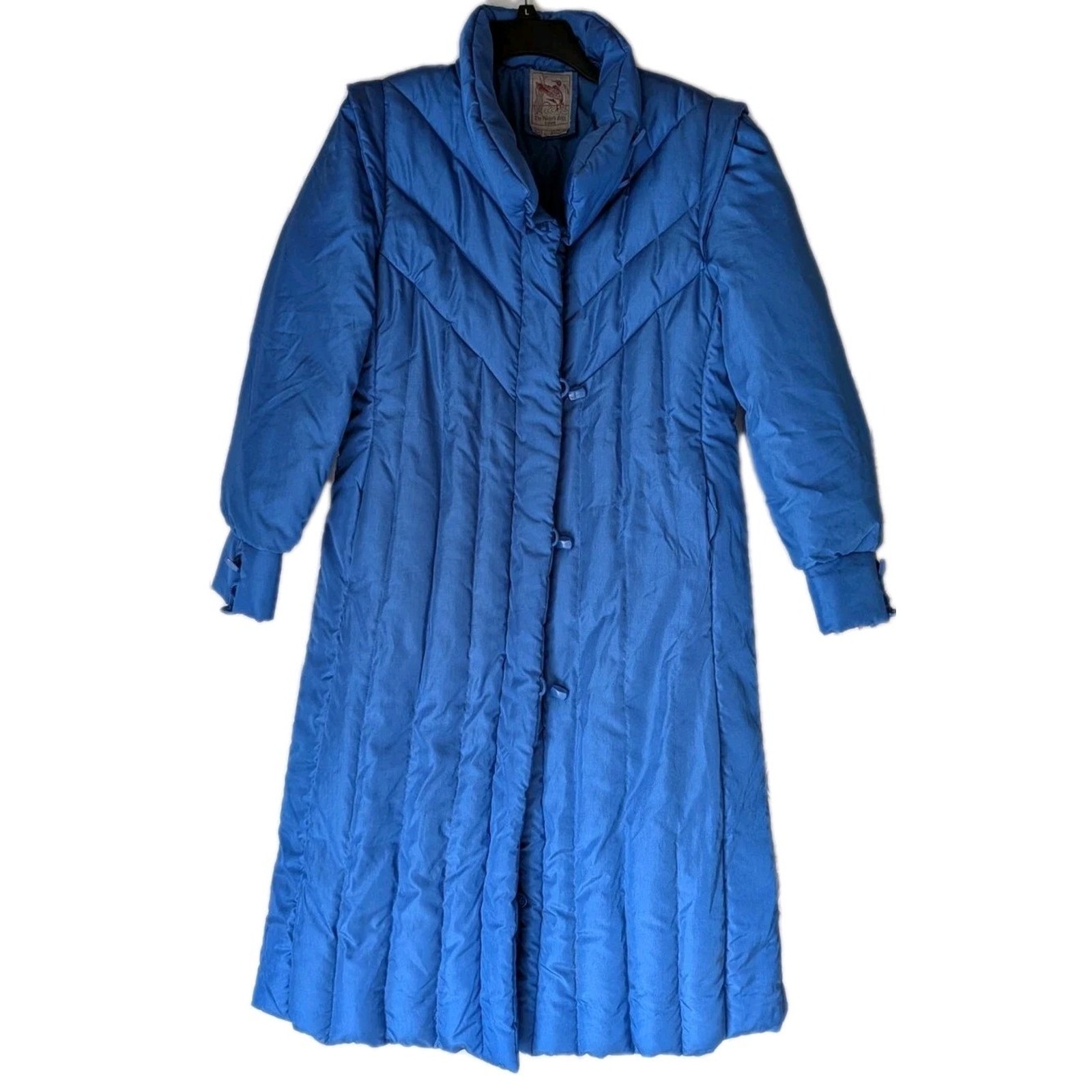 THE WATERS EDGE Vintage Blue Down Puffer Coat Sz LRG
