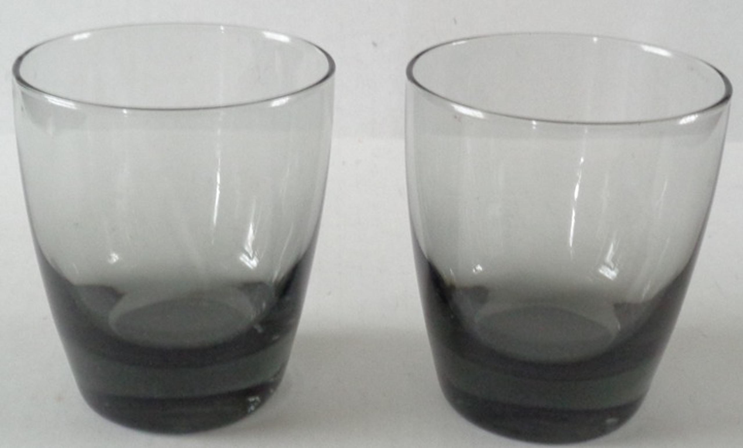 Vintage Smoke Gray Libbey Glasses Short Tumbler / Old Fashion / Rock Glasses -2
