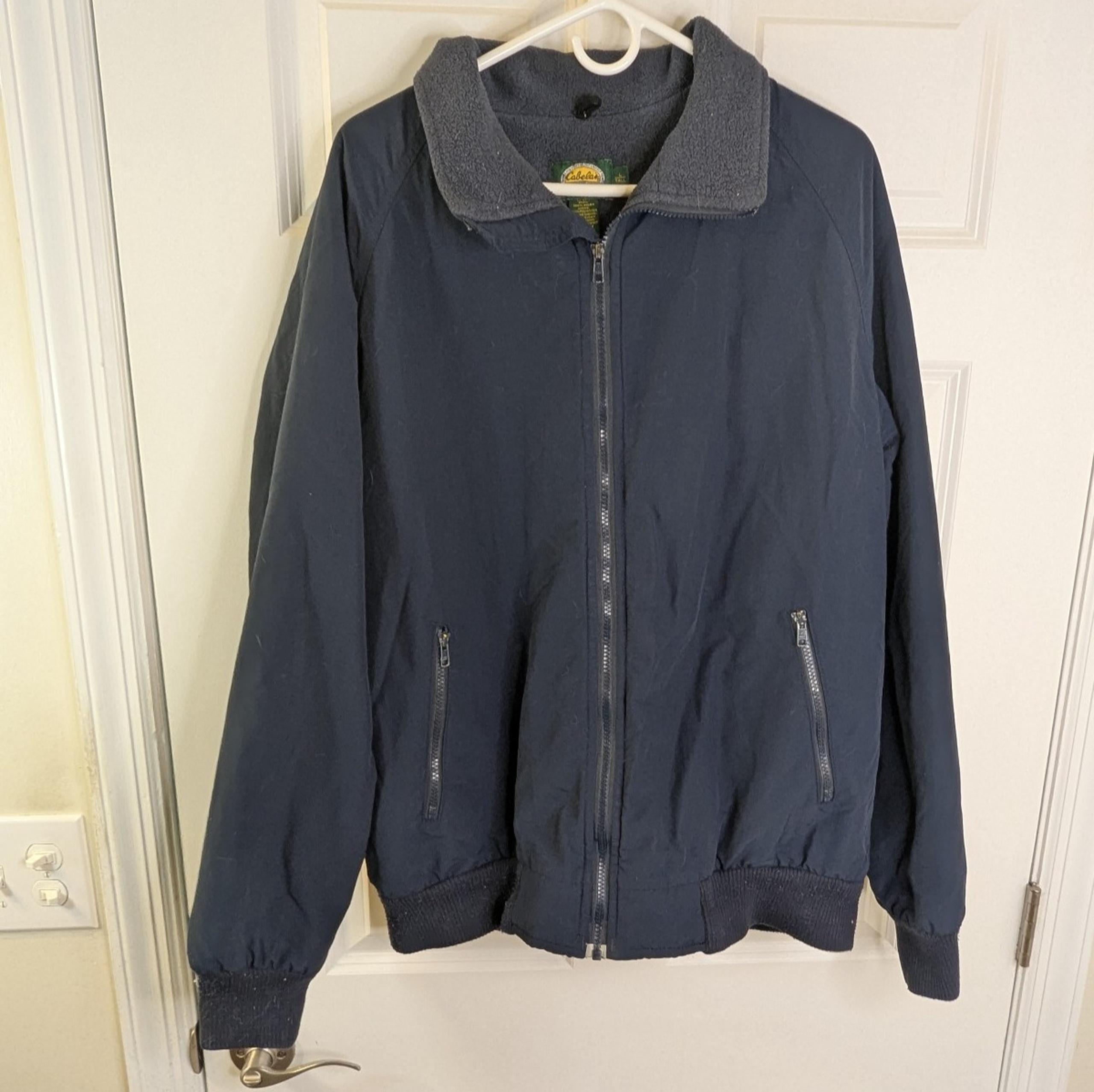 Cabela's, Men's Fleece Lined Bomber Jacket, Blue, Size L Tall