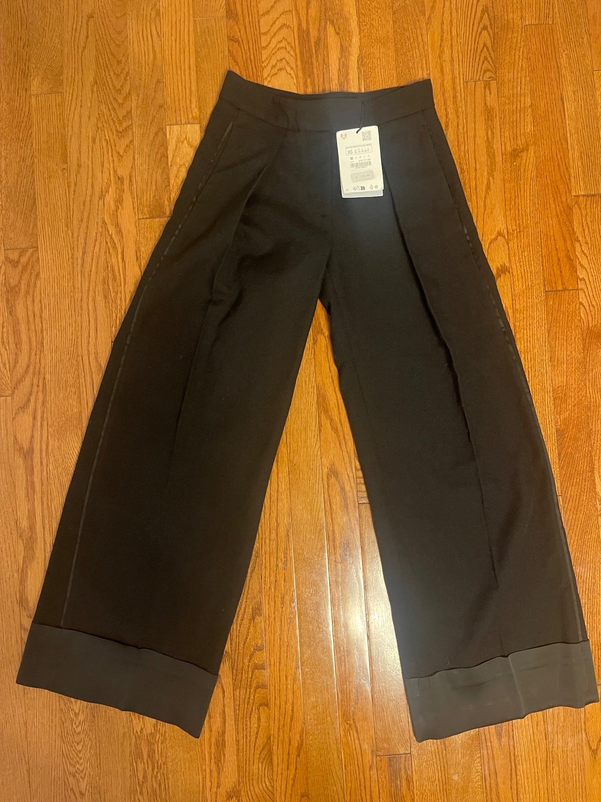 ZARA SATEEN HEM WOOL PANTS LIMITED EDITION